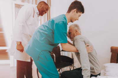 nurse and doctor taking care of the patient