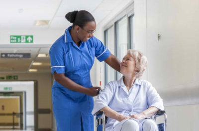 nurse taking care of the patient
