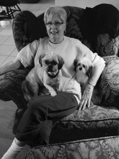 woman with her dog