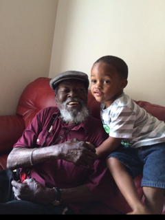 little boy and senior man