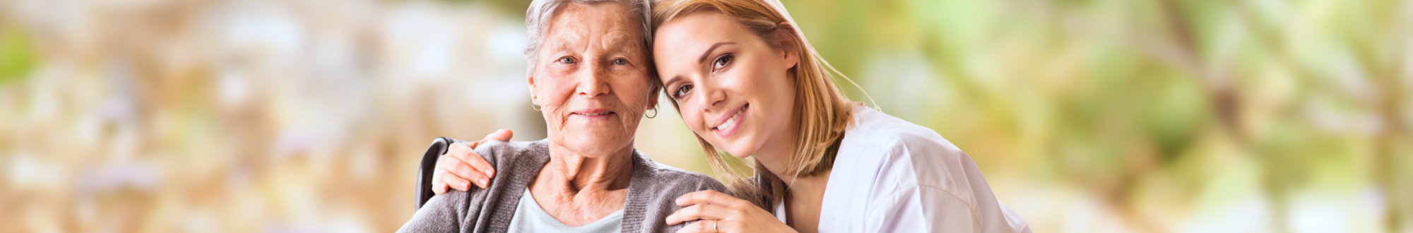 caregiver and patient smiling