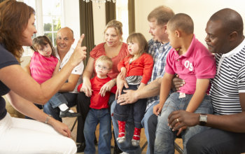 parents with their kids with disabilities
